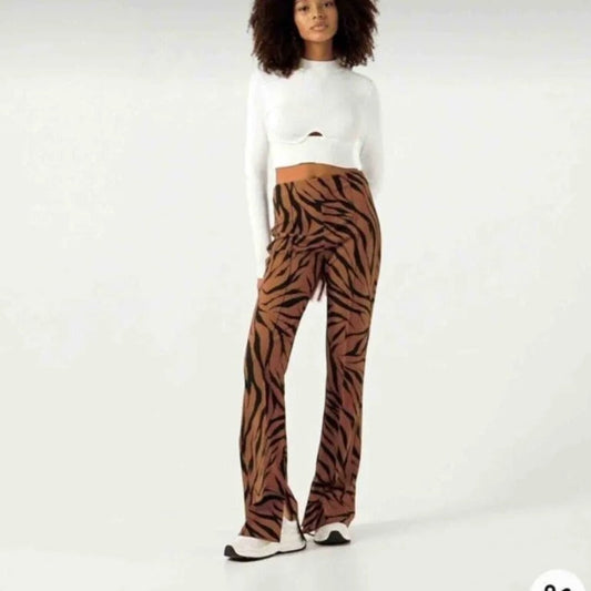Flared Zebra Print - PantalÓn  Acampanado Cebra Print Bershka